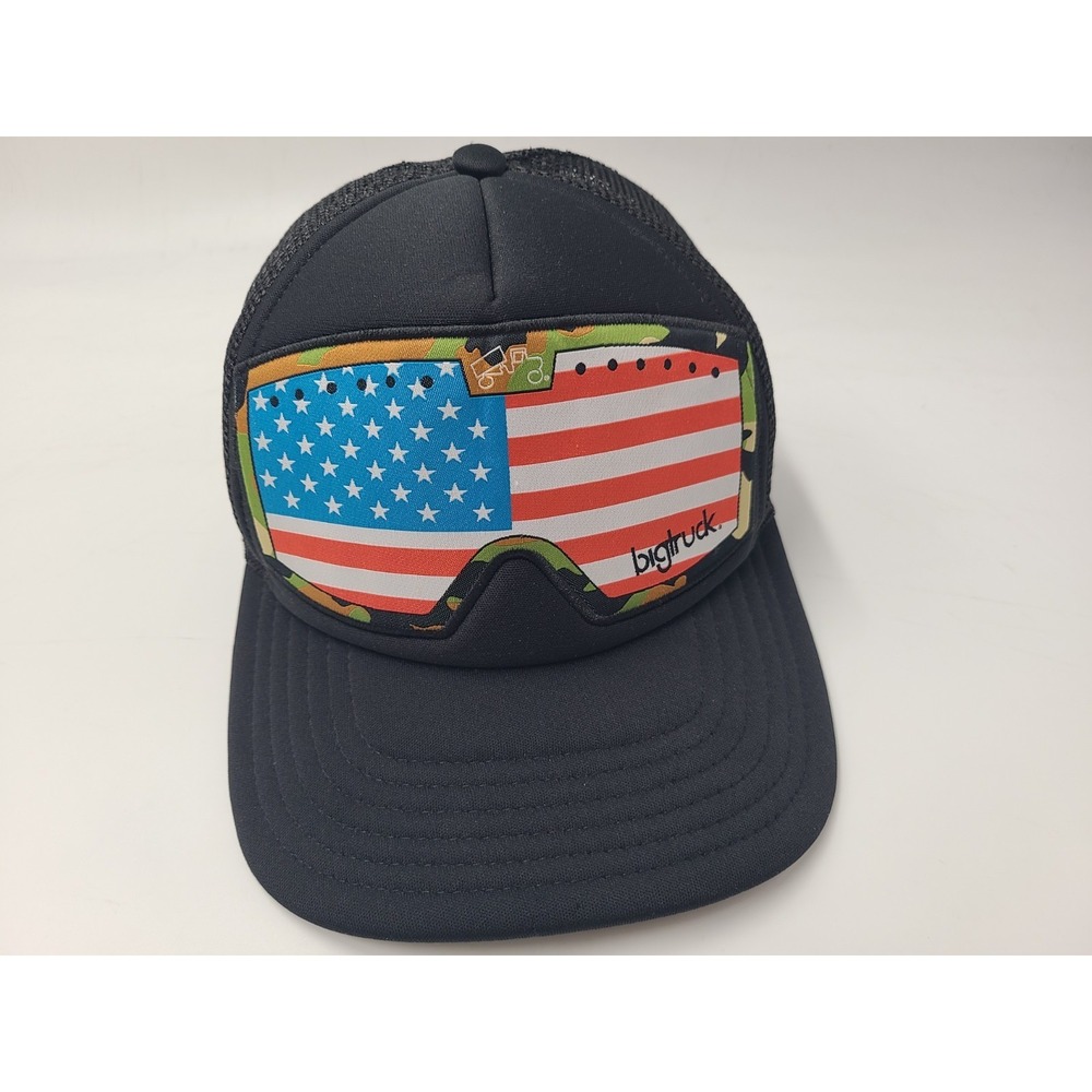 Big Truck American Flag Camo Goggles Mesh Trucker Snapback (Seems Small) Hat Cap